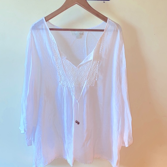 Carolyn Taylor Woman white blouse 2X - Picture 1 of 6